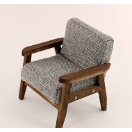 Кресло для куклы, размер 6х6х7.5 см, цвет серый